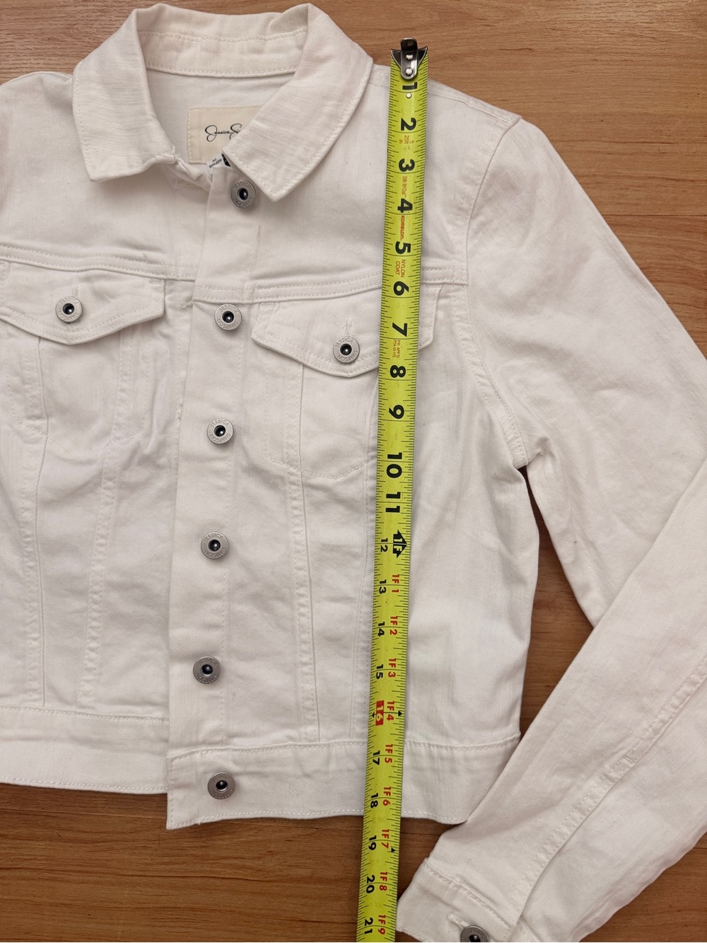 Jessica Simpson White Denim Jean Jacket - Button-Front - Picture 4 of 7
